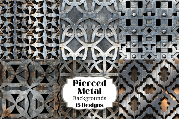 15 Pierced Metal Seamless Patterns: Integrating Industrial Texture into Digital Workflows