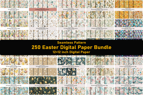 250 Patterns Easter Digital Paper Bundle