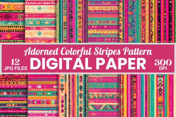 Adorned Colorful Stripes Paper Patterns: Elevating Your Digital Design Projects