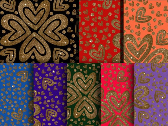 Colorful Glitter Paper Bundle, Patterns: Transforming Digital Designs with Sparkle