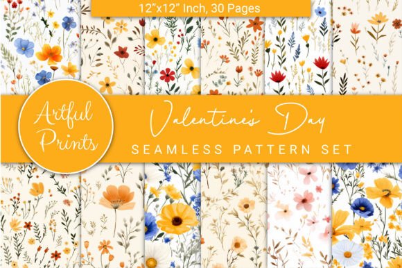 Digital Floral Seamless Patterns Set-05