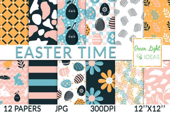 Easter Time Seamless Patterns: Elevating Creative Projects with High-Quality Digital Assets