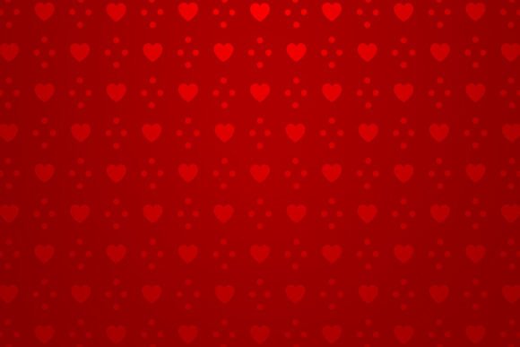 Heart Shape Polka Dots Patterns Dark Red