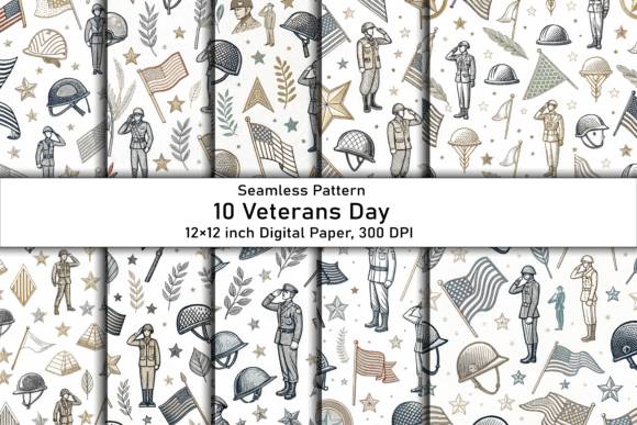 Minimalist Veterans Day Patterns