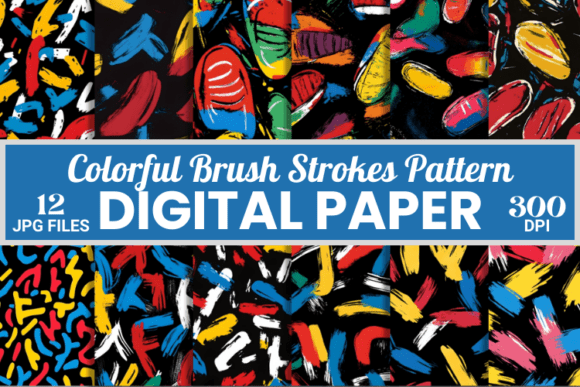 Revitalize Your Creative Projects with Boho 80s Colorful Brush Strokes Patterns