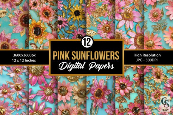 The Ultimate Guide to Using Pink Gold Glitter Sunflowers Patterns in Your Creative Projects