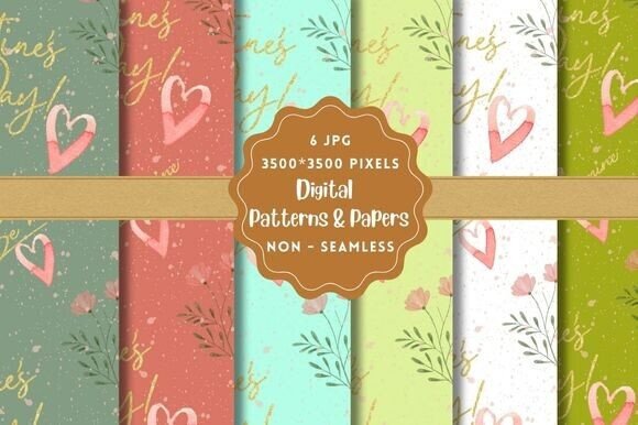 Valentine Digital Papers and Patterns