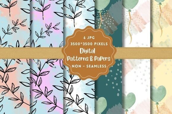 Watercolor Digital Papers and Patterns